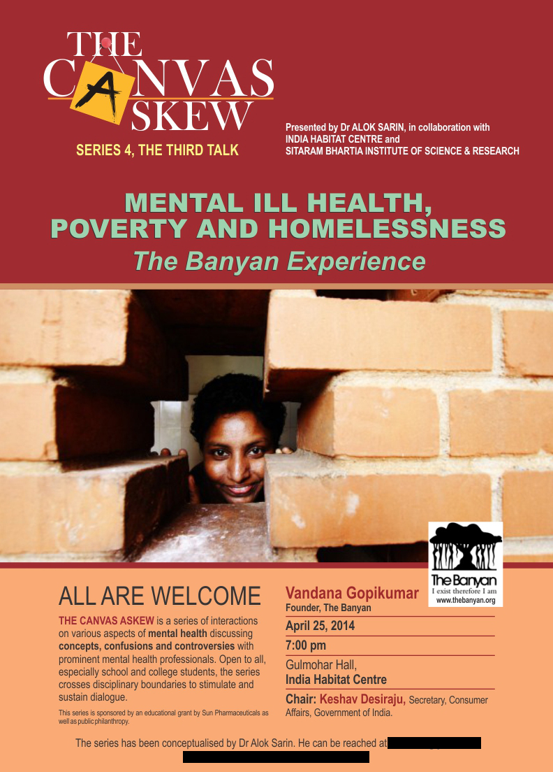 The poster for the session 'Mental Ill Health, Poverty and Homelessness'