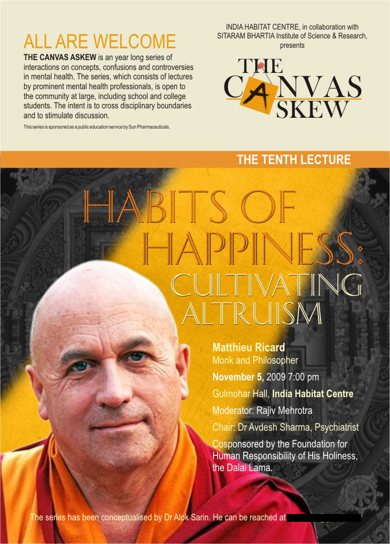 The poster for the session 'Habits of Happiness'