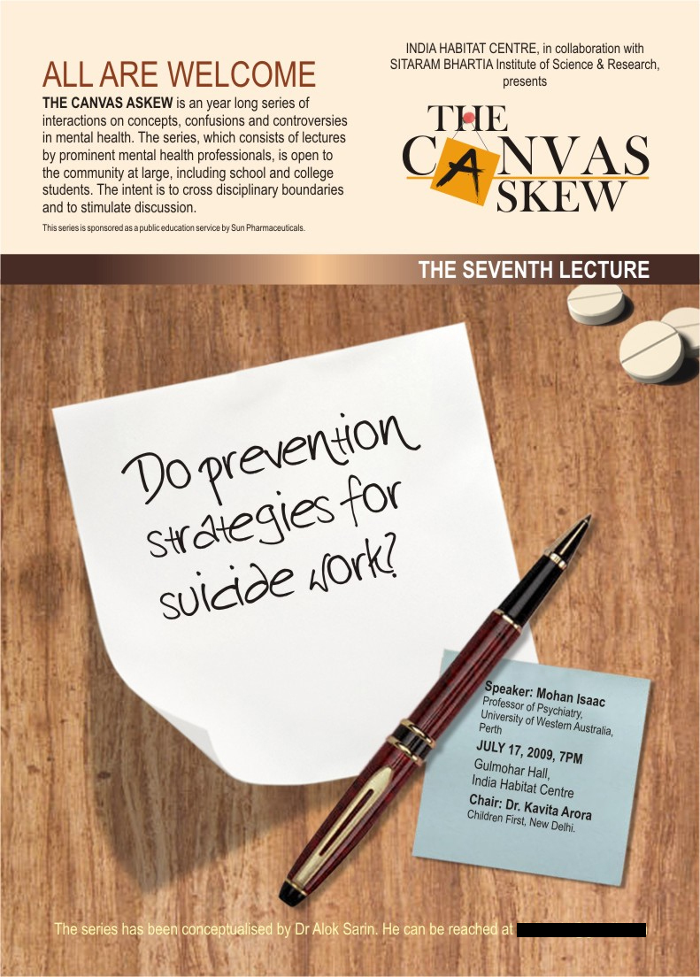 The poster for the session 'Do prevention strategies for suicide work?'