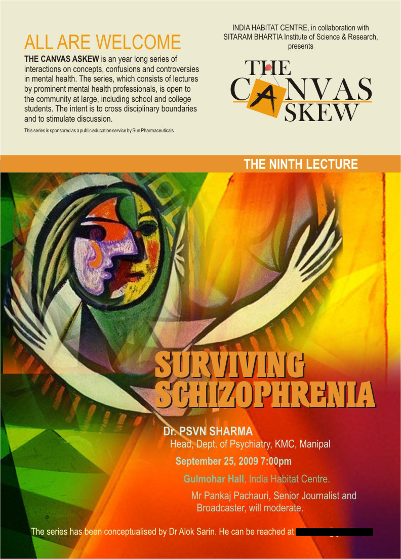 The poster for the session 'Surviving Schizophrenia'