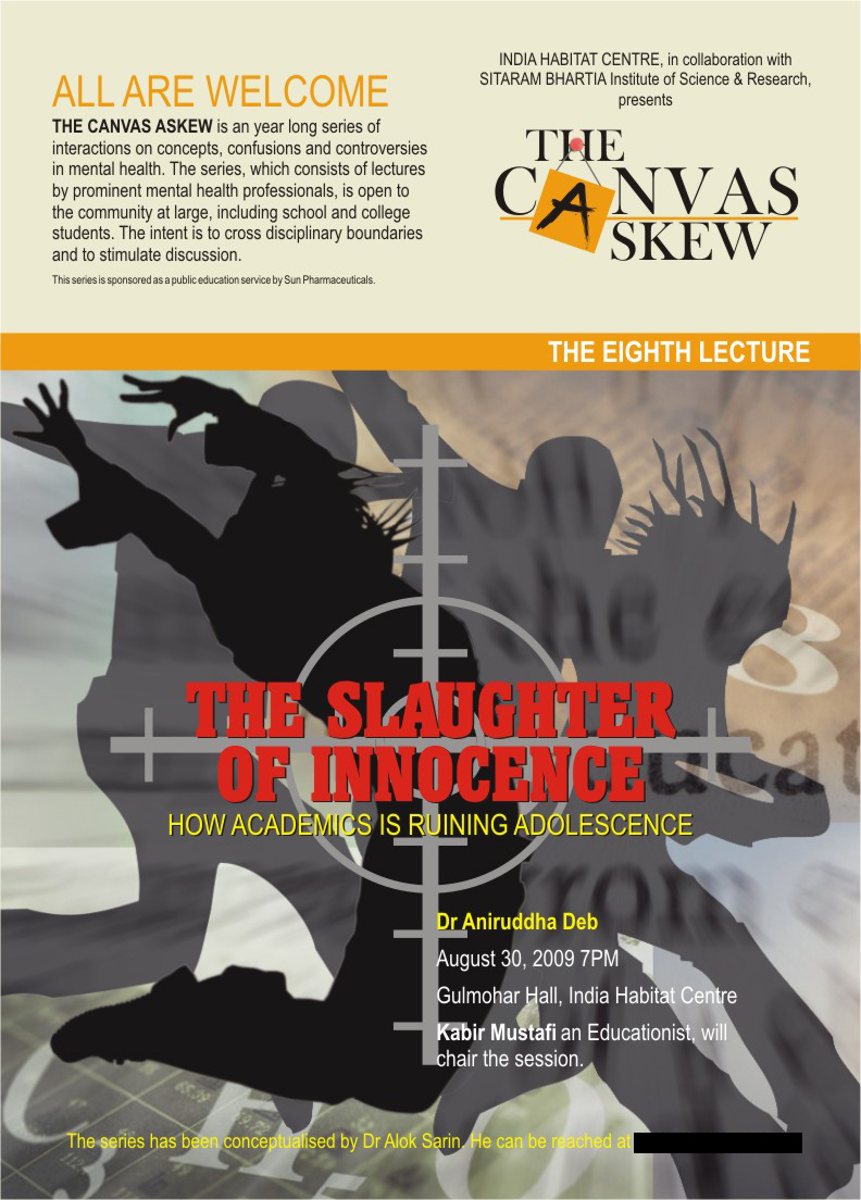 The poster for the session 'The Slaughter of Innocence'